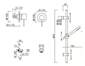 FUTURO - F6515WS - Single handle shower mixer with hand shower by Rubinetteria Giulini - view 3